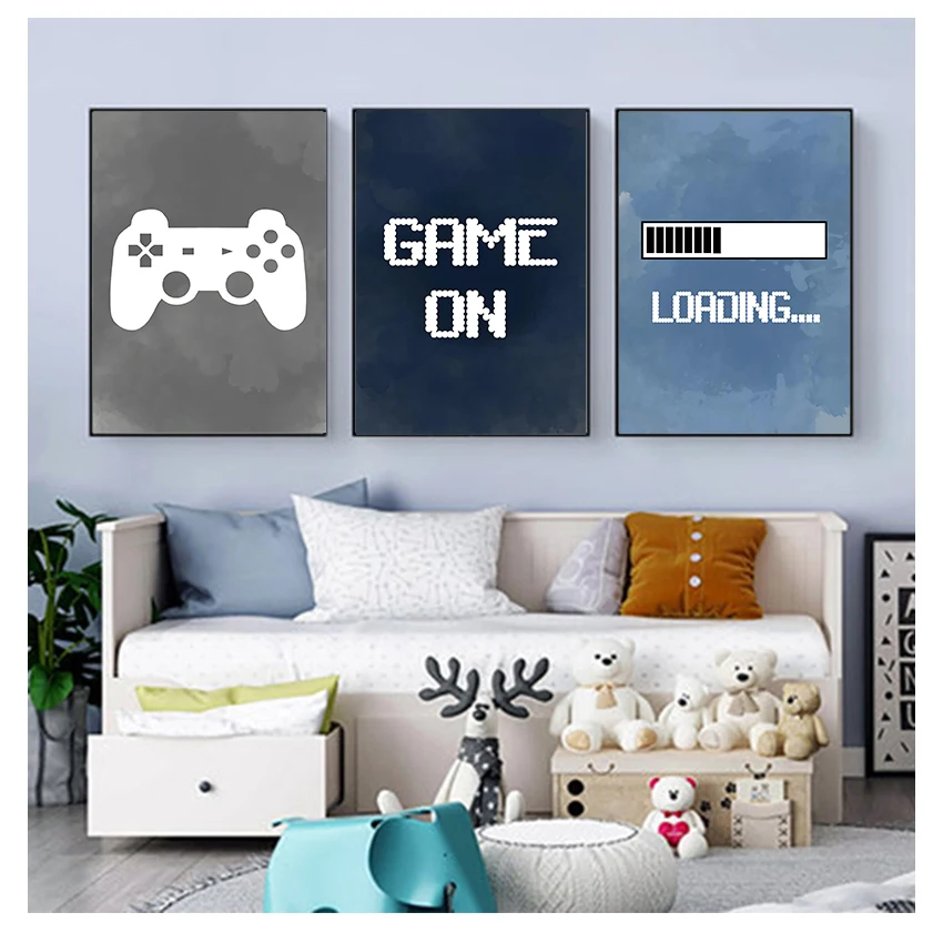 Video Gaming & Esports Usd Acc - Wanddekoration für Jungenzimmer, Gaming-Party Poster Drucke,