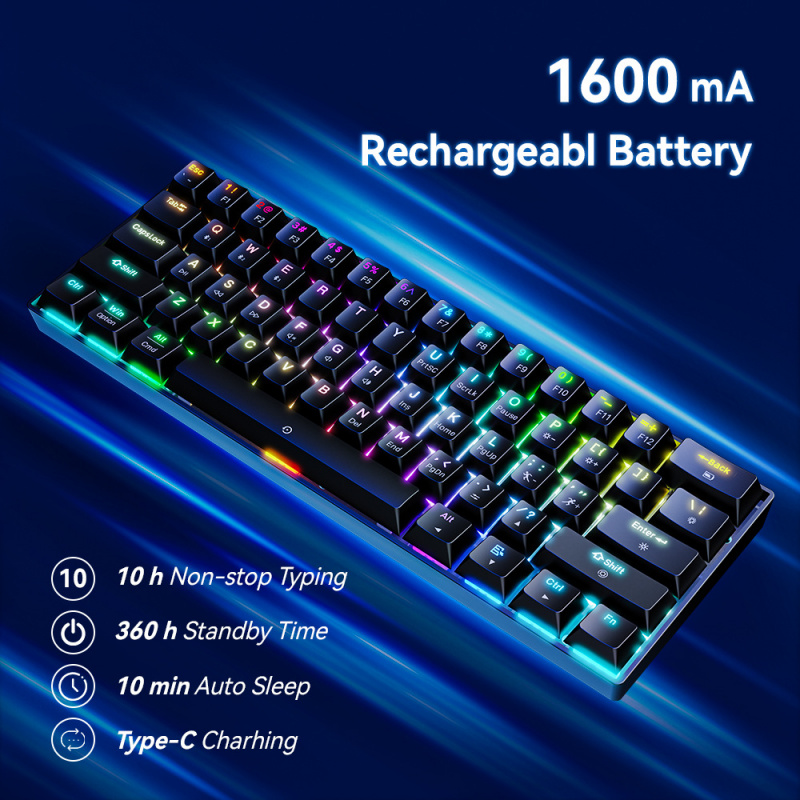 Esports Gaming Uk - Mechanische Bluetooth-Tastatur mit drei Modi, 61