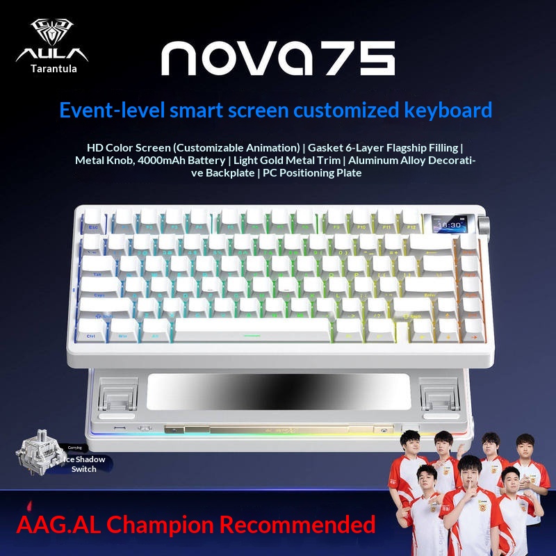 Esports Gaming Uk - NOVA75 Kabellose 3-Modus Mechanische Tastatur Bluetooth