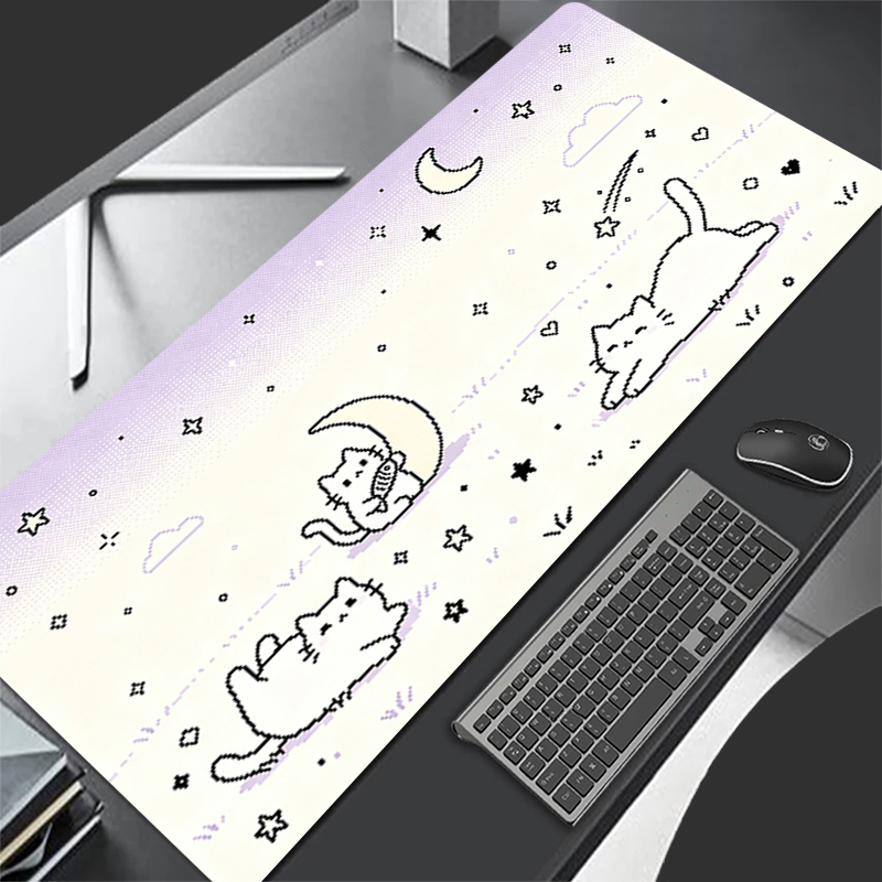 Esports Y Gaming - Niedrigpixel-Cartoon-Mauspad, erweiterte Schreibtischunterlage für Notebooks, Gummi-Gamer-Pad,