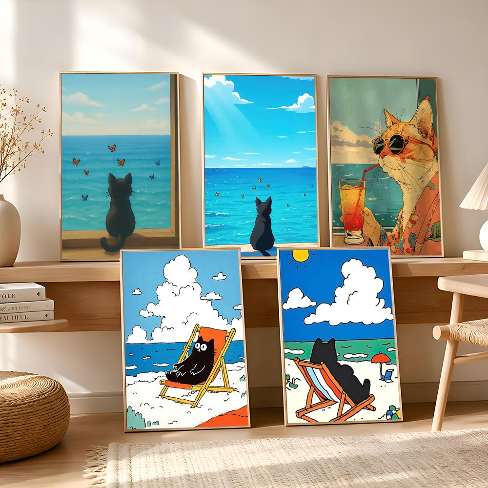 Poster mit Katze am Strand, rü – Esports Gaming Lounge Bewertung und Preis